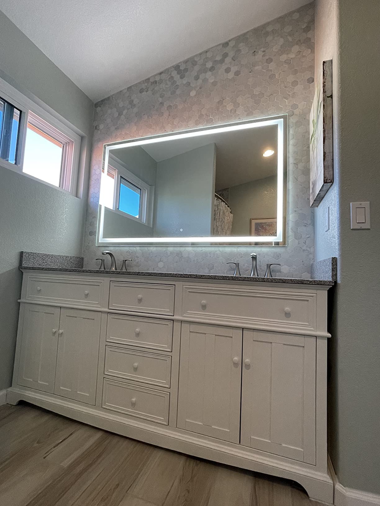 18/mo Finance TETOTE 72x36 Inch LED Bathroom Mirror with Lights,Anti