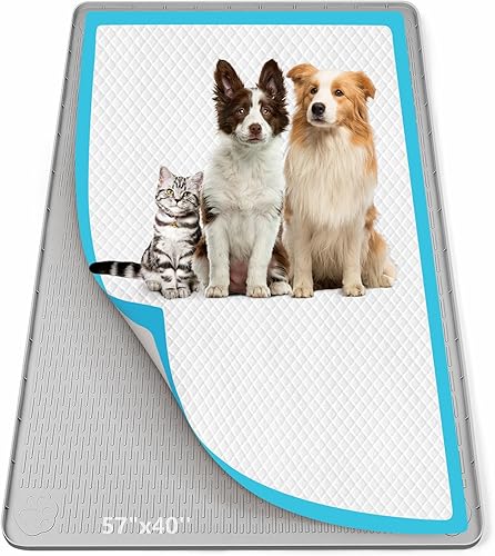 Miniatura 31 de Soporte para orina para perros, tapete de silicona para orina de 40 x 28 pulgadas, a prueba de fugas, borde alto, sin derrames, soporte para