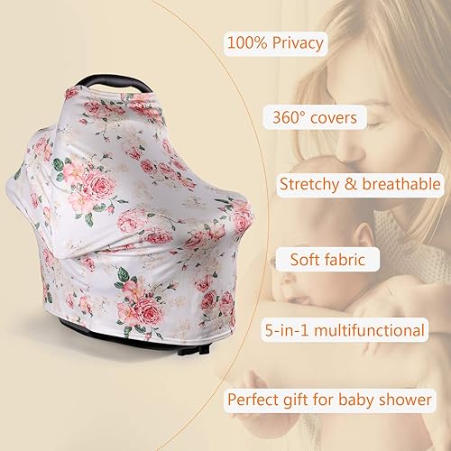 Miniatura 4 de Funda de lactancia para lactancia materna, toldo para asiento de automóvil, fundas de asiento de automóvil para bebés, cobertura de alimentación,