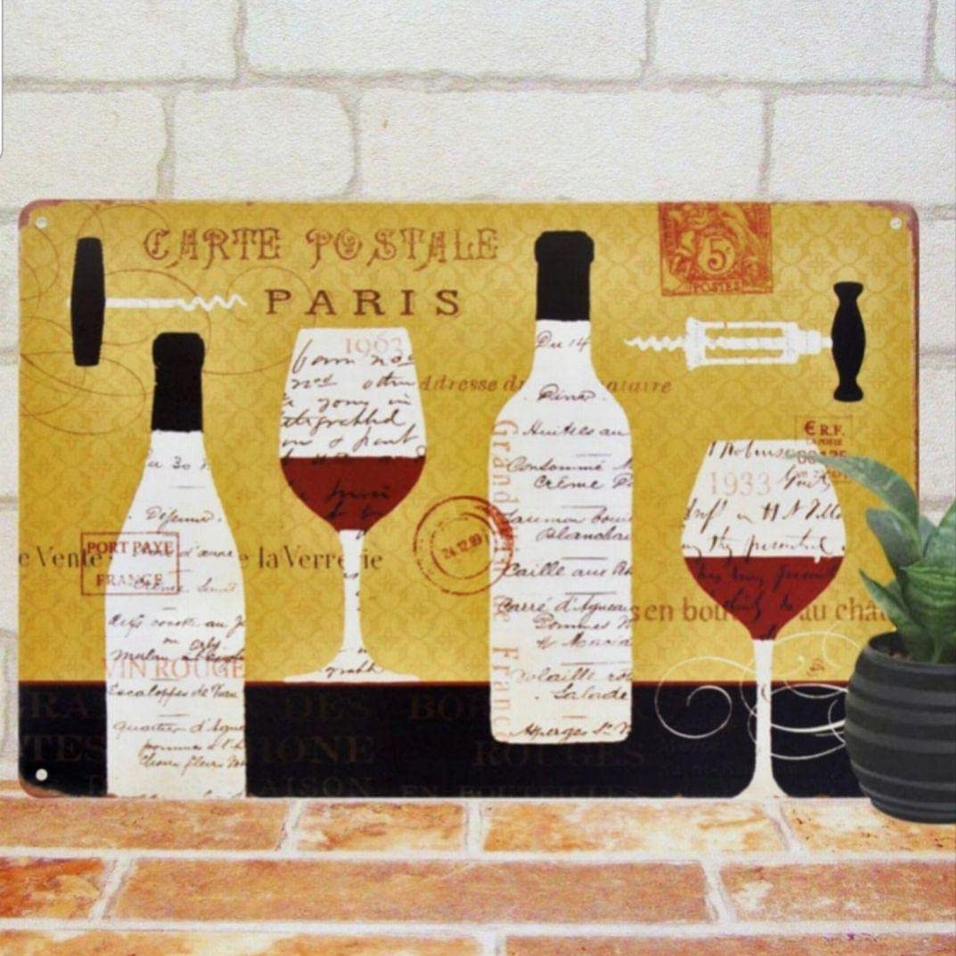 デザイン看板】赤ワインhg★ポスターbarバーお酒アンティーク風ブリキ絵画アート Amazon.co.jp: デザイン看板赤ワインhgポスターbarバーお酒