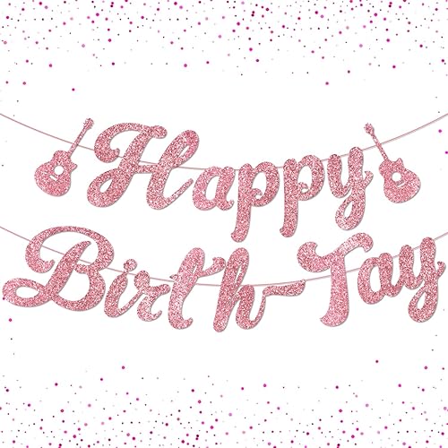 Decoraciones de cumpleaños, pancarta de feliz nacimiento, pancarta de cumpleaños sin bricolaje, decoración de feliz nacimiento de oro rosa con disponible en Yaxa Peru