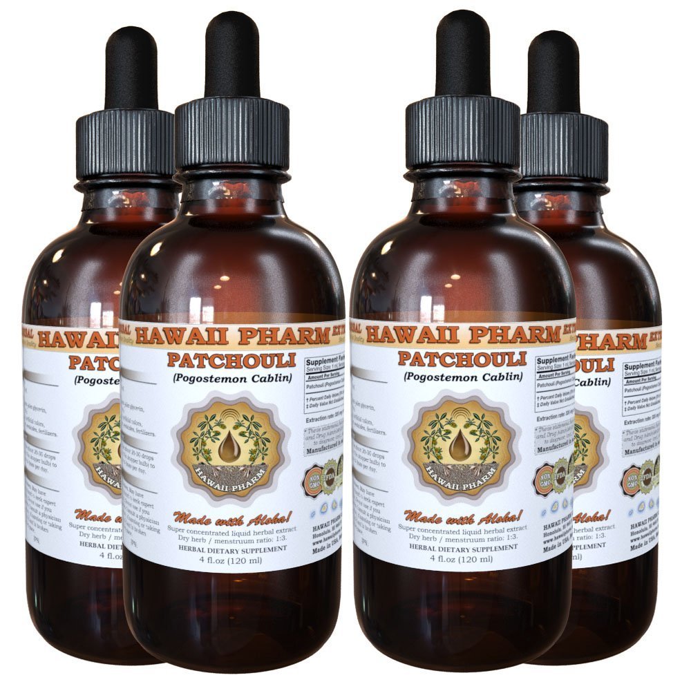 Hawaii Pharm Patchouli Liquid Extract, Professional Grade, Small Batch Crafted Passion Flower (Pogostemon cablin) Tincture, Herbal Supplement, 32 fl.oz