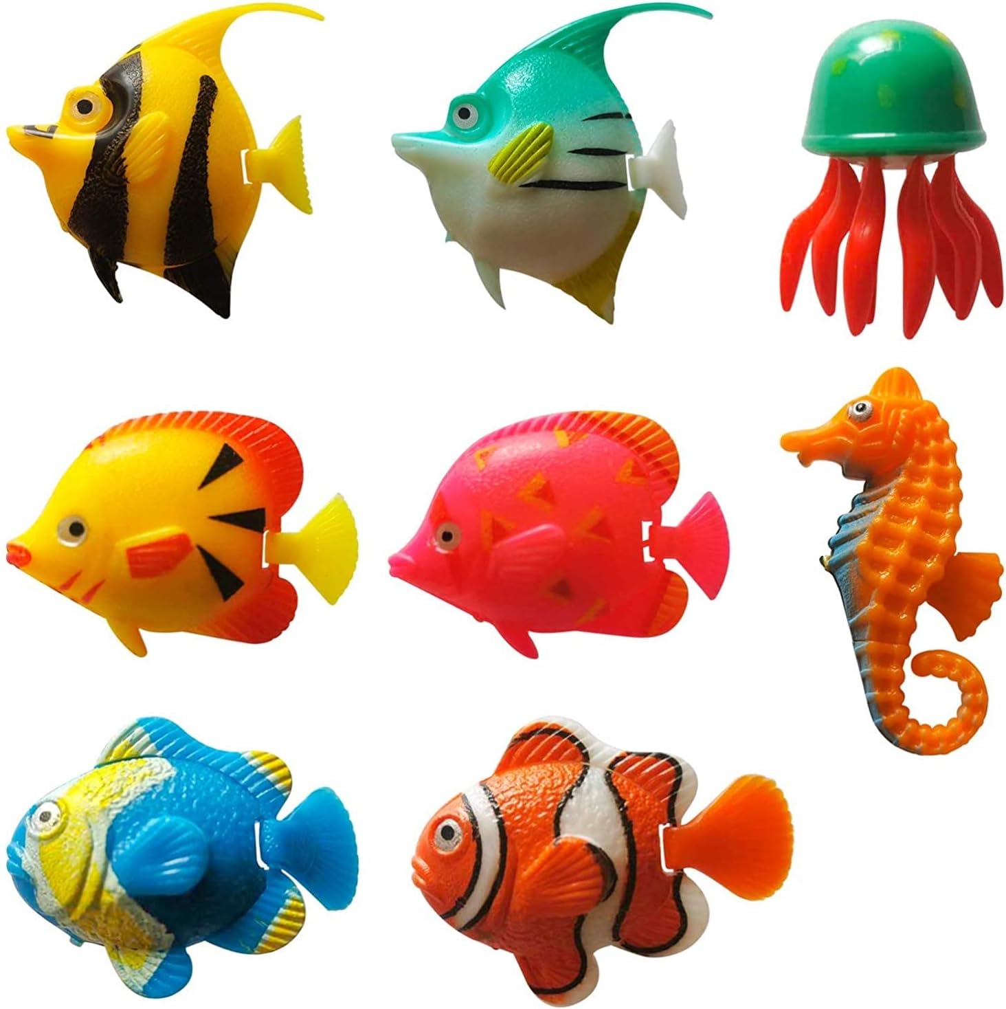 7 PCS Fake Fishes for LED Sensory Bubble Tube Floor Lamp Decoration, Plastic (Random Styles)