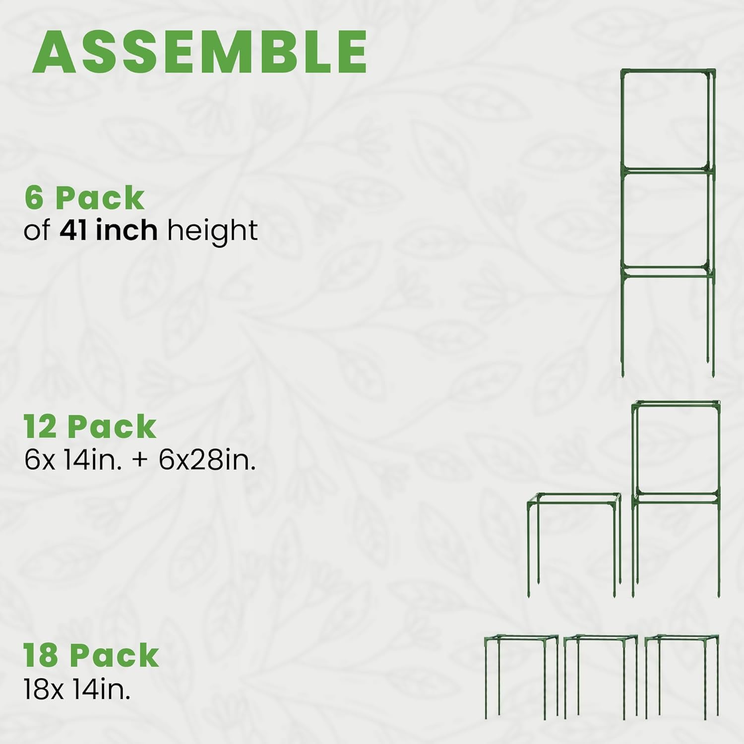 Tomato Cage Square + Triangle - Large Trellis Stakes and Plant Support Structures for Vegetables and Climbing Plants - Tall Tomato Cages for Garden, Pots, Raised Garden Bed Outdoor Supplies
