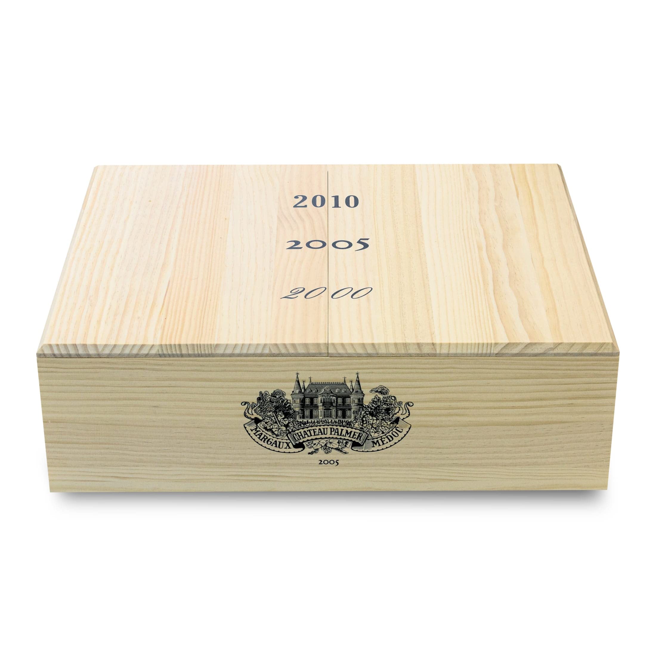 Außergewöhnliche Sammlerbox Figeac 2010, Palmer 2005, Leoville Las Cases 2000-3 Magnum-Flaschen Rotwein trocken (1,5 l) in limitierter Holzbox - Bordeaux Frankreich