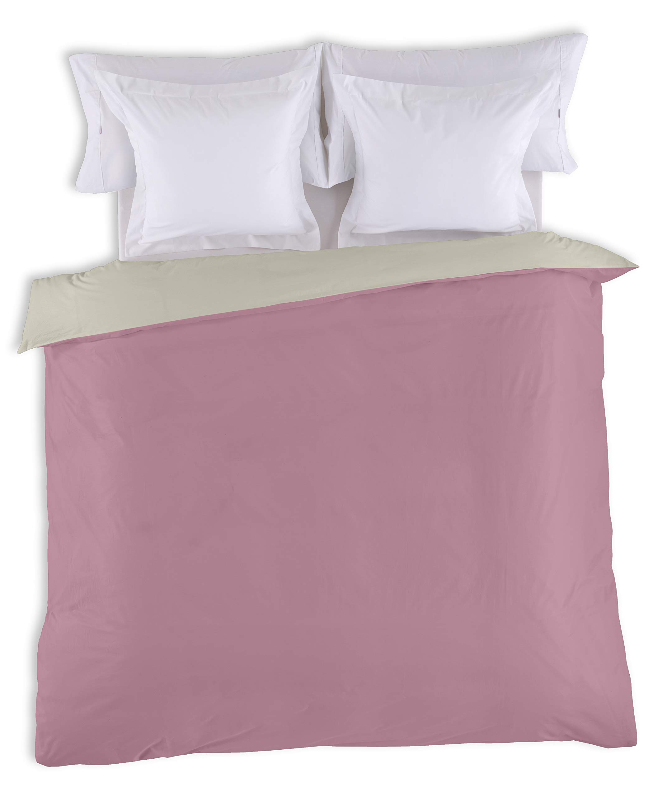 Linge de lit Rex rose comprenant drap plat drap housse et taie d'oreiller