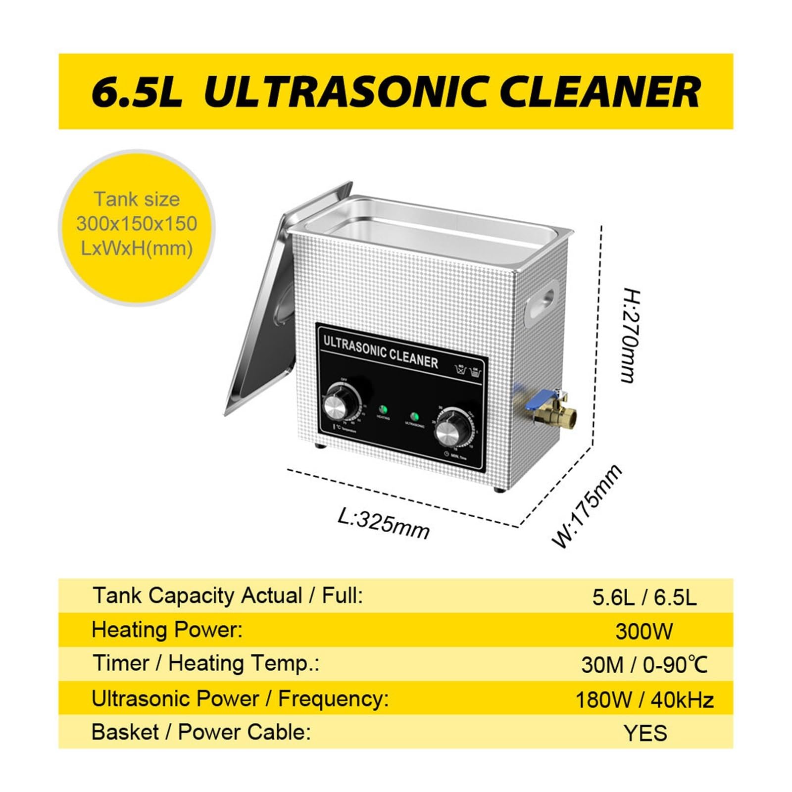 LP Vinile Da 12 Pollici Staffa Di Rotazione In Argento For Bagno Ad Ultrasuoni Da 6,5 ​​litri Disco In Vinile Pulizia Ad Ultrasuoni Protezione Etichetta Discografica