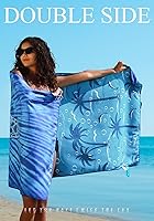 Vista 7 de Paquete de 4 toallas de playa ligeras y delgadas de microfibra, sin arena, de secado rápido, súper absorbentes, toallas grandes para piscina, yoga