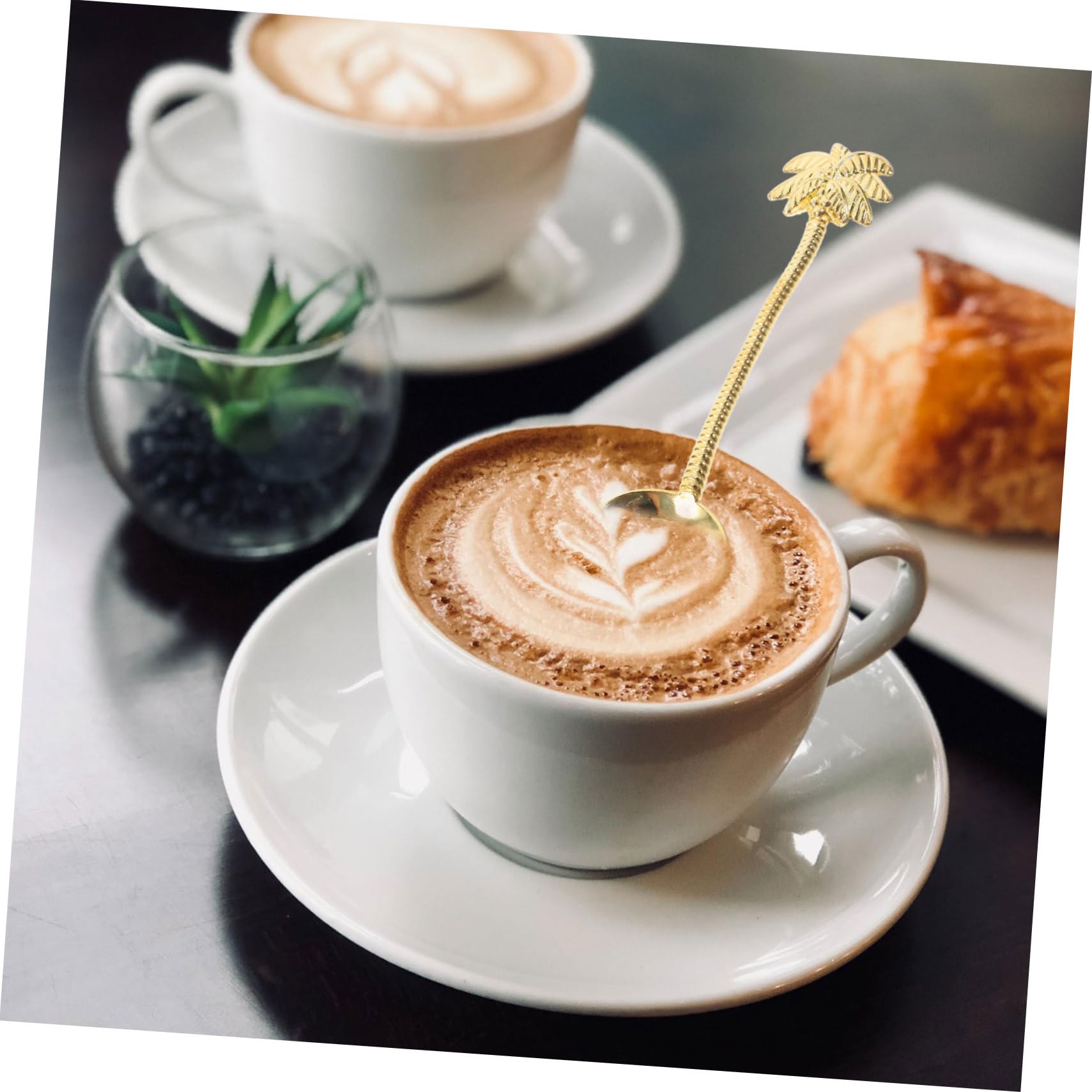 Amosfun Set 4 Cucchiaini da Caffè in Vetro Trasparente