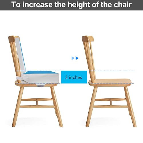 Miniatura 7 de Kalawen 2 correas lavables de poliuretano mejoradas, hebilla de seguridad, asiento elevador para silla de cocina, viaje portátil