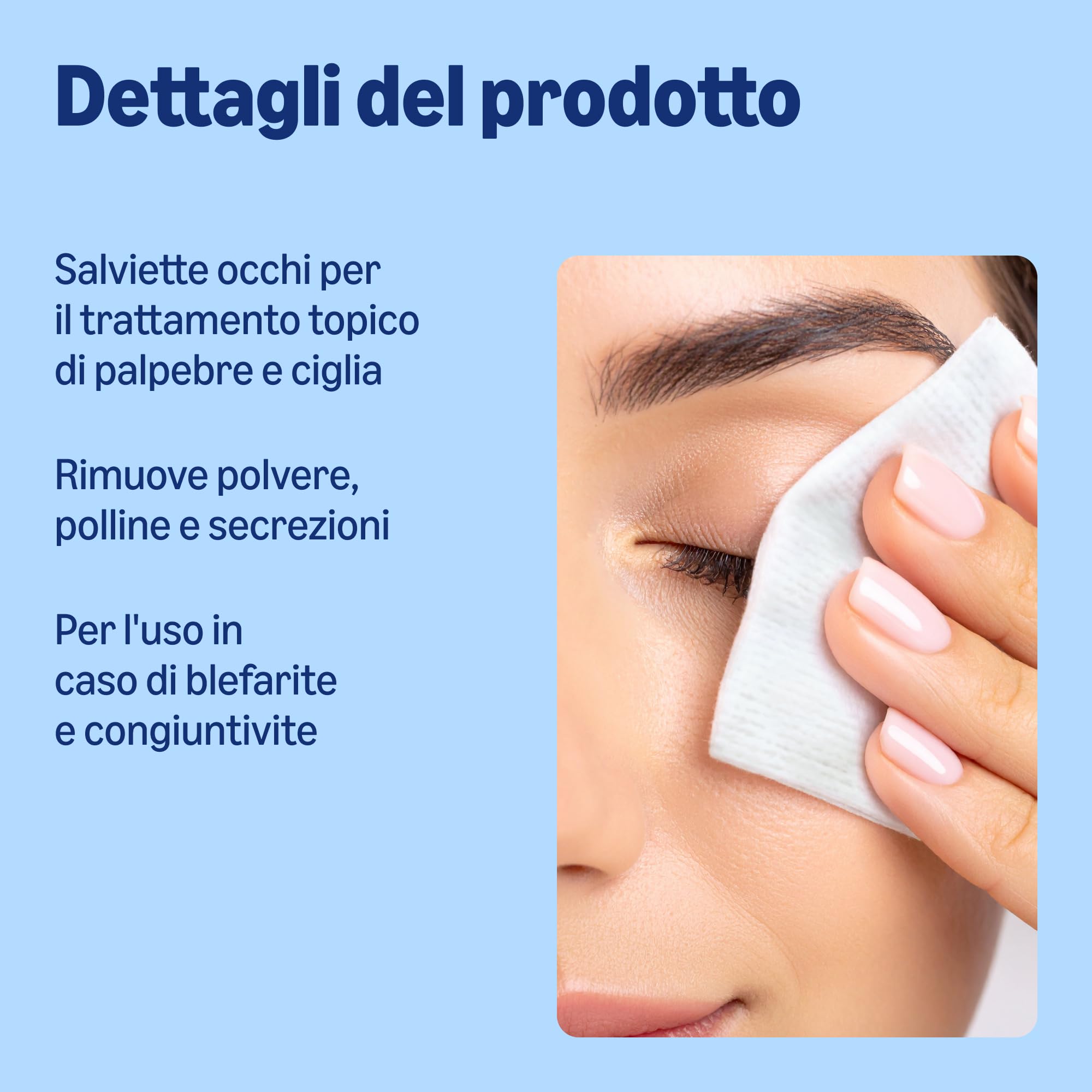 Healthcare by Amazon Salviettine Detergenti per Palpebre per il Trattamento Perioculare di Adulti e Bambini, Inodori, Confezione da 60 (in Precedenza Amazon Basic Care) - L'Imballaggio Può Variare