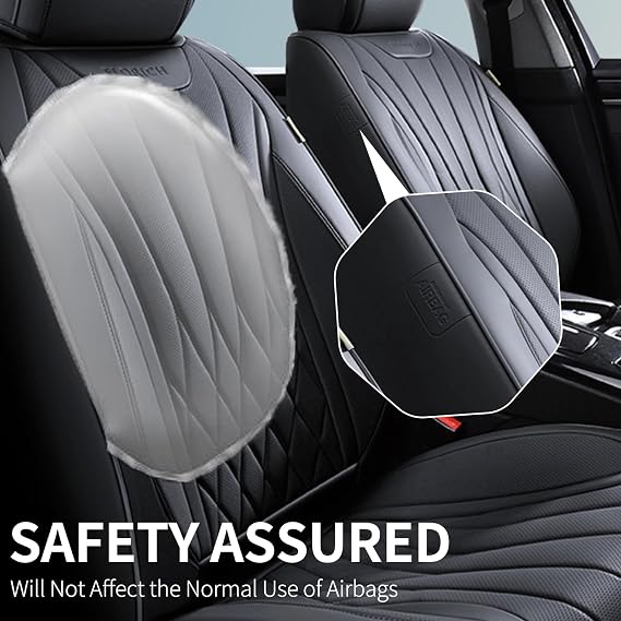 FLORICH Car Seat Covers Full Set, Black Seat Covers for Cars, Waterproof Front and Rear Car Seat Protectors, Universal Fit for Most Cars Sedans Trucks SUVs - Black