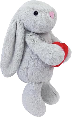 Miniatura 2 de Peluche de conejo de 8 pulgadas con corazón rojo, bonito conejo de peluche, regalo de conejo suave para niños y adultos, día de San Valentín,
