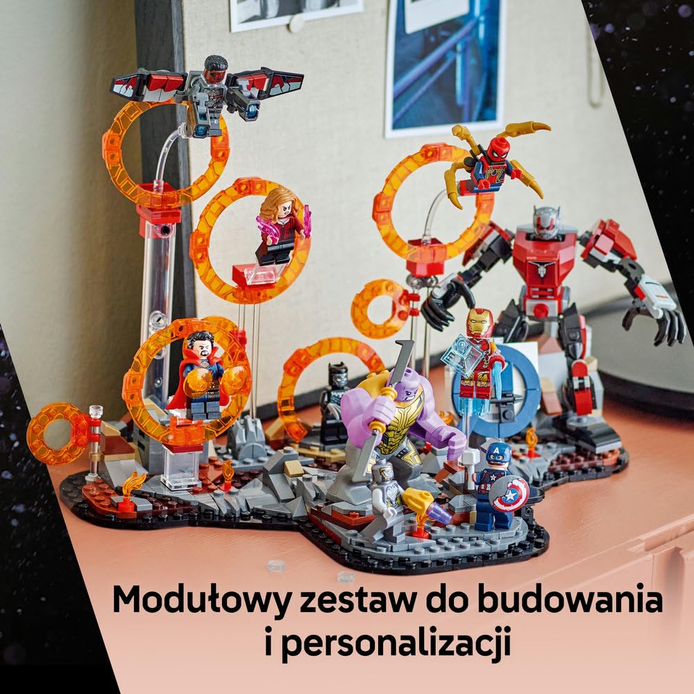 LEGO | Marvel Avengers: Koniec gry — ostateczna bitwa 76323 | Zabawka dla 10-latka, 10 postaci i ruchomy mech Ant-Mana, prezent dla fana Marvela, zestaw klocków dla dzieci, 621 elementów