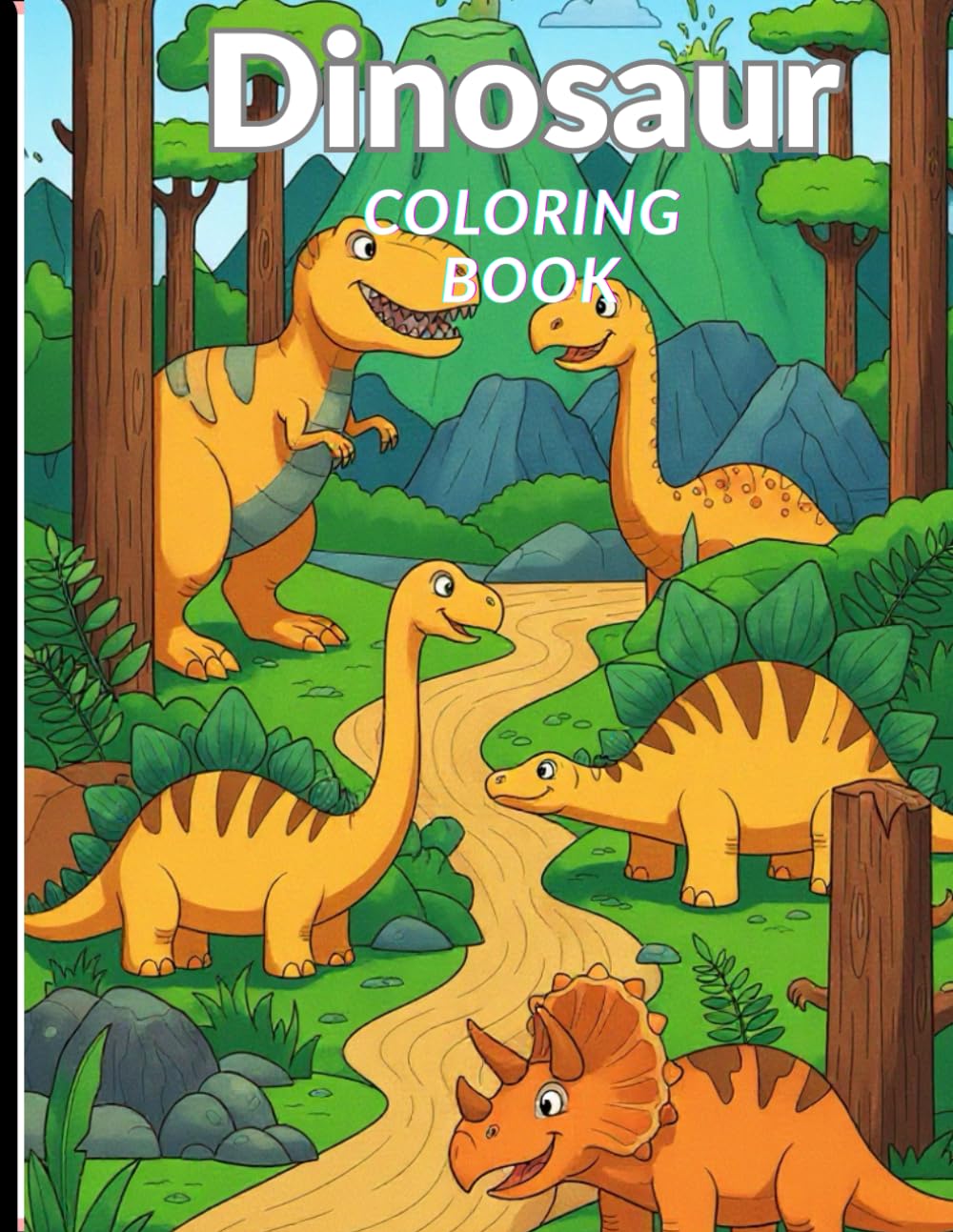 Dinosaur coloring Book FOR ADULTS OR KIDS: A CREATIVE AND FUN WAY TO RELAX AND RELIEVE STRESS: A wonderful dinosaur coloring book for children and adults to relax and learn to draw