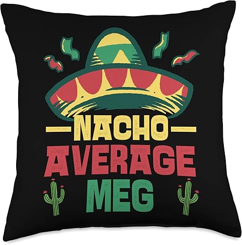 Not Your Ordinary Name. Nacho - Almohada media Meg, 18 x 18 pulgadas, multicolor