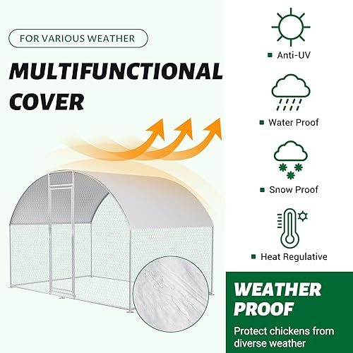 Miniatura 4 de CHICKENPEN Gallinero grande de metal para aves de corral, corralito para conejos, casa de hábitat, gallinero en forma de espira con cubierta