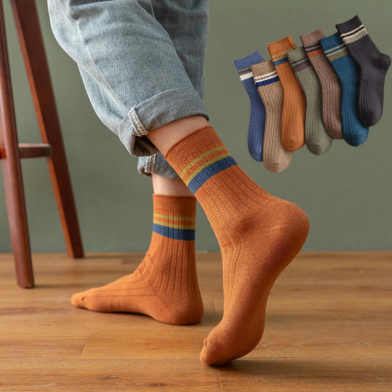 MdybF Ciabatte USA e Getta 10 Paia Uomini Calzini di Cotone A Righe Primavera Moda Casual Calzini Calzini di qualità Uomo