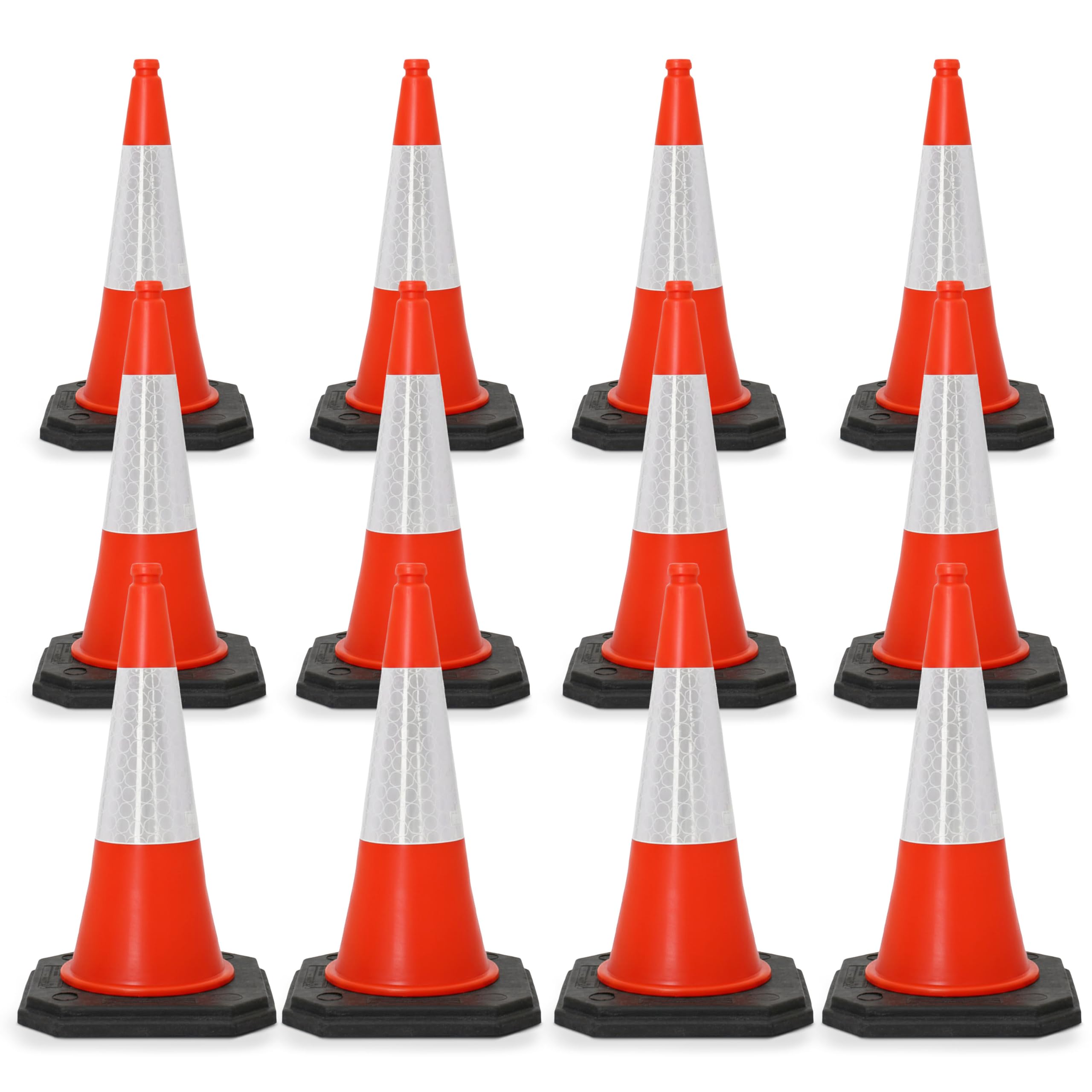 Street Solutions UK Blue Traffic Cones 750mm Pack of 12 - Heavy Duty Road Cones Large, Wind Resistant High Reflectivity No Parking Cones