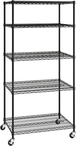 Miniatura 26 de Seville Classics UltraDurable - Unidad de almacenamiento de estante de alambre de acero sólido NSF resistente, organizador para garaje, almacén