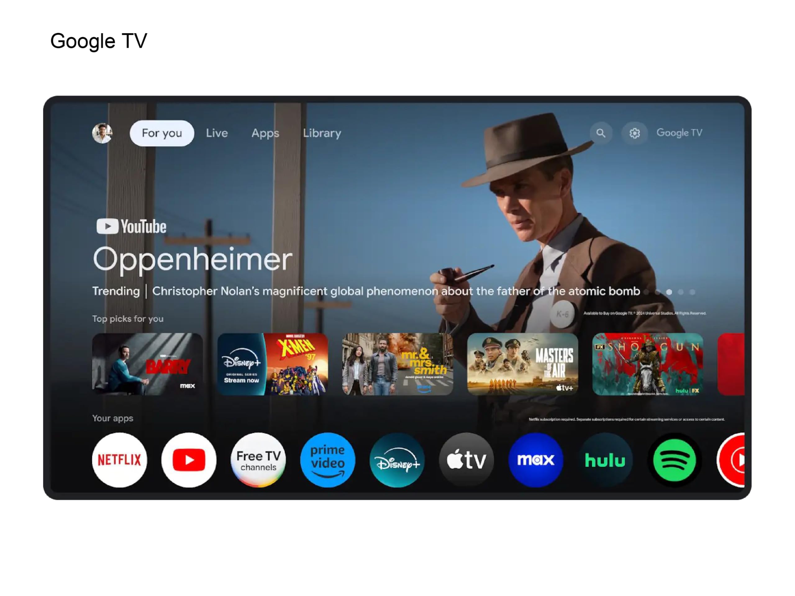 Homatics Box 4K V2 Google TV Mediaplayer 4K UHD, HDR, Wi-Fi 6 Dual Band 2.4G/5 GHz, Bluetooth 5,2, 32GB Flash, Quad Core 30000 DMIPS, Netflix, Prime Video, YouTube, Google Play, Dolby Atmos