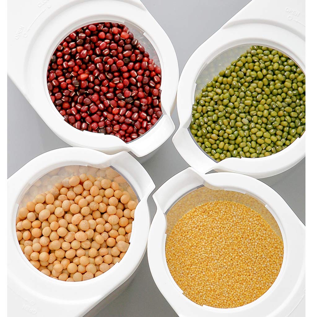 Botes para Alimentos Contenedor de almacenamiento de cereales de arroz cubierta Escala de cocina recipiente de almacenamiento for mascotas Organización almacenamiento de grano de arroz Botes Hermético