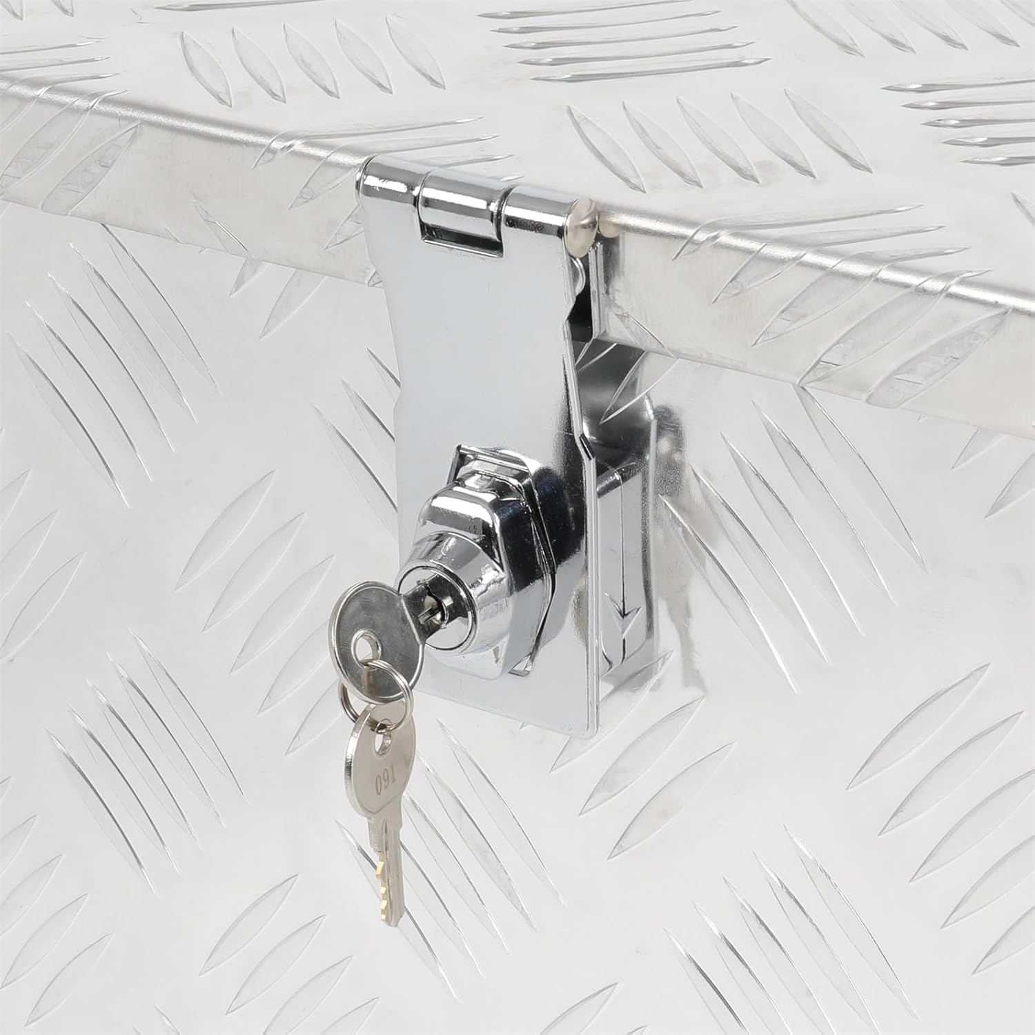 SCITOO 20-Inch Heavy Duty Aluminum Truck Bed Tool Box - Silver Waterproof Lockable with Keys - Fits Pickup Trucks RVs Trailers - Compatible with Rectangle Plate Underbody Mounting