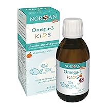 NORSAN Omega 3 FISK 150 ml – Omega 3 bambini con olio di pesce e olio fegato merluzzo – 1.120 mg per dose giornaliera – Fish oil omega 3 con EPA e DHA – Integratori bambini dal gusto piacevole