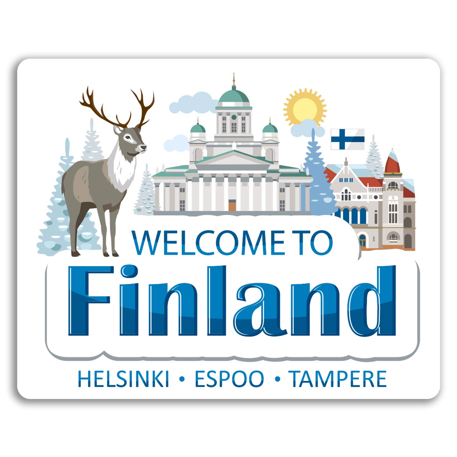 2 x 10cm Finland Vinyl Stickers - Helsinki Travel Sticker Laptop Luggage #17324 (10cm Wide)