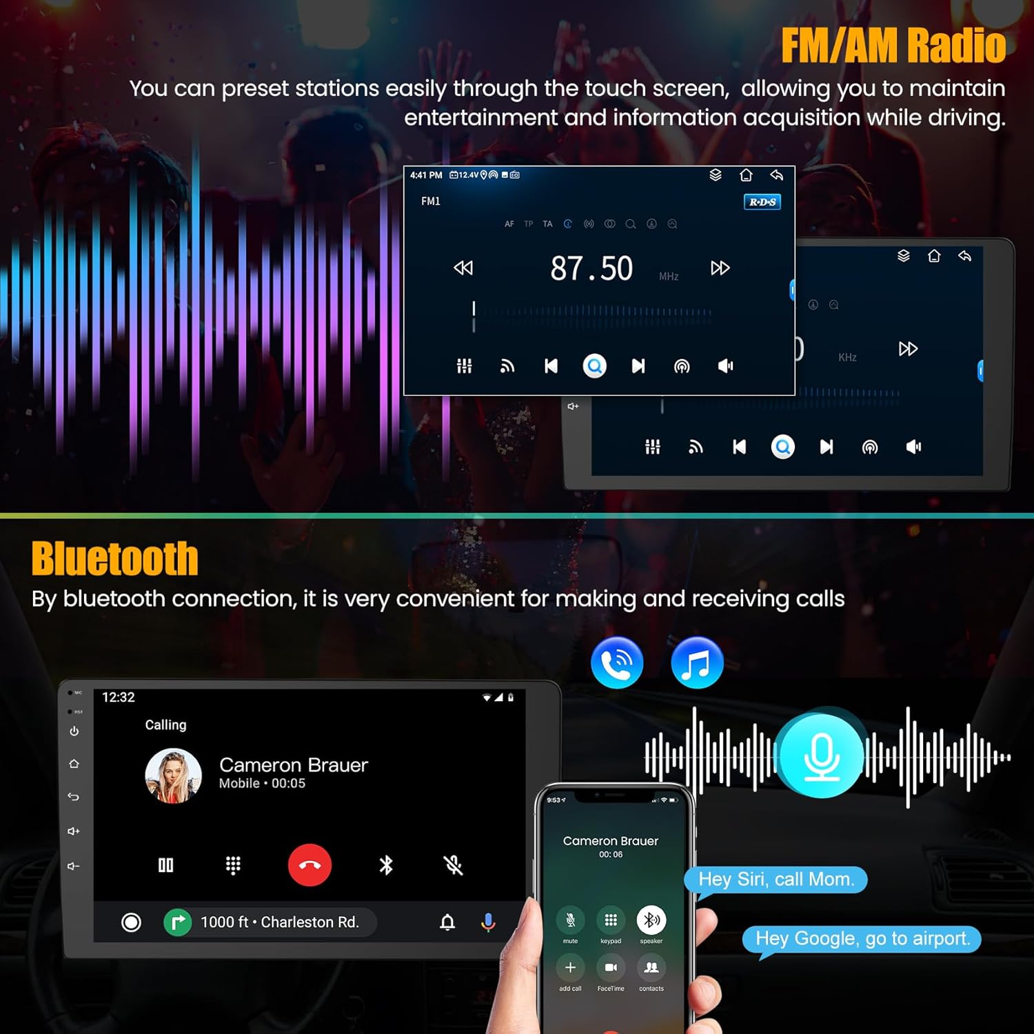 8 Core 6GB+128GB Car Radio for Toyota Camry 2015 2016 2017,10.2 Inch QLED Touch Screen Car Stereo with Carplay&Android Auto,WiFi,GPS Navigation,Bluetooth5.0,FM&AM Radio
