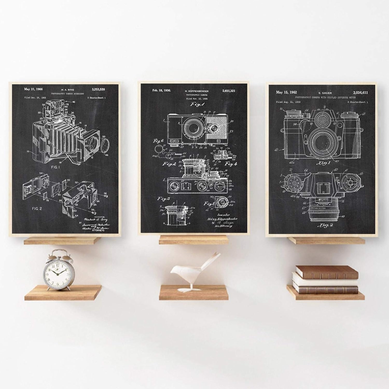 Painting Wall Art Vintage Poster Camera Patent Canvas Antique Camera