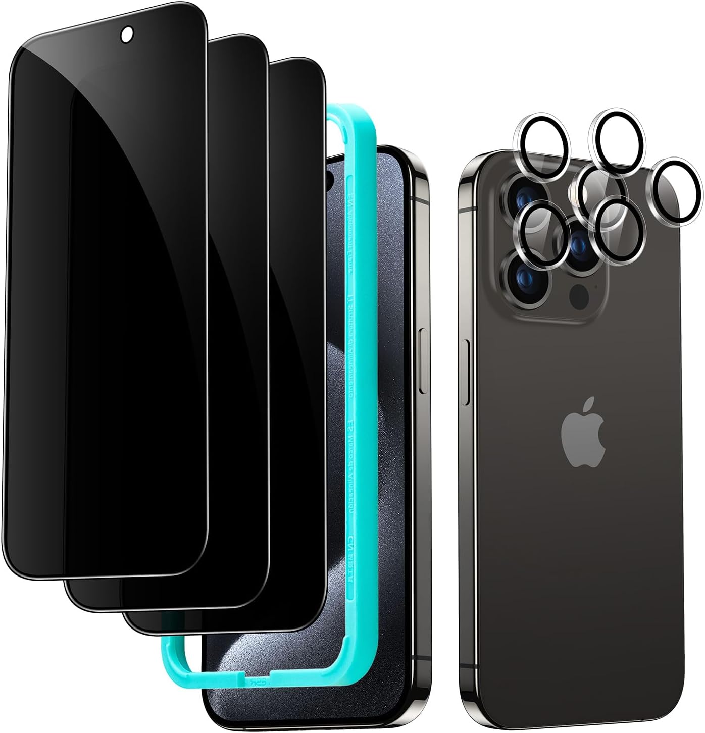 ESR for iPhone 15 Pro Privacy Screen Protector Set, Antispy Tempered