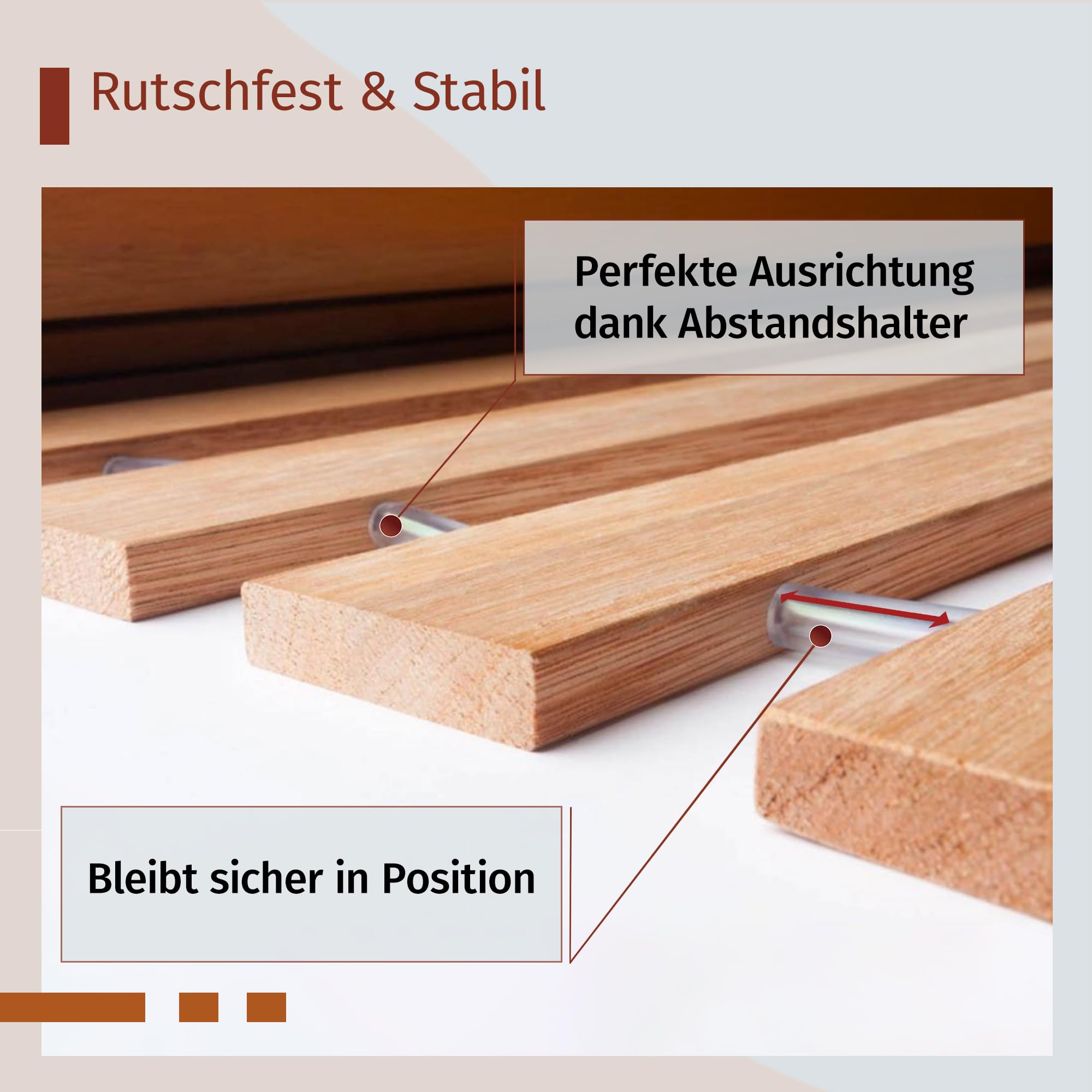 Premium Rollrost Passend für 100x200 cm große Betten | Ohne Montage & absolut rutschsicher | Belastbar bis 300 kg | Made in Germany | Roll-Lattenrost Vollholz | 10 Jahre Garantie