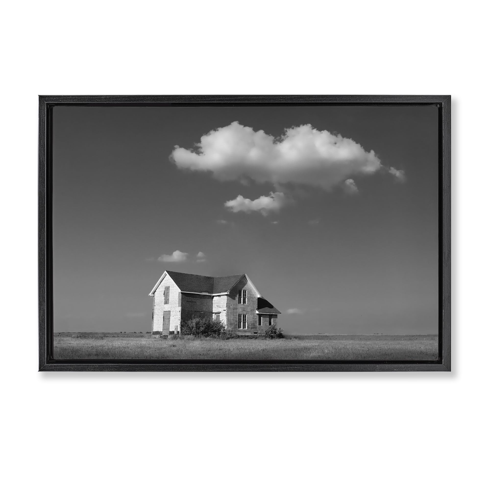 'Solitary Erstwhile Cottage'| Floating Frame Canvas Art