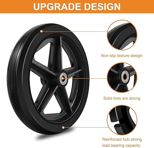 Miniatura 34 de 2 ruedas de repuesto para sillas de ruedas de 6 pulgadas para caminantes, material de goma respetuoso con el medio ambiente, neumáticos de 6.0 in