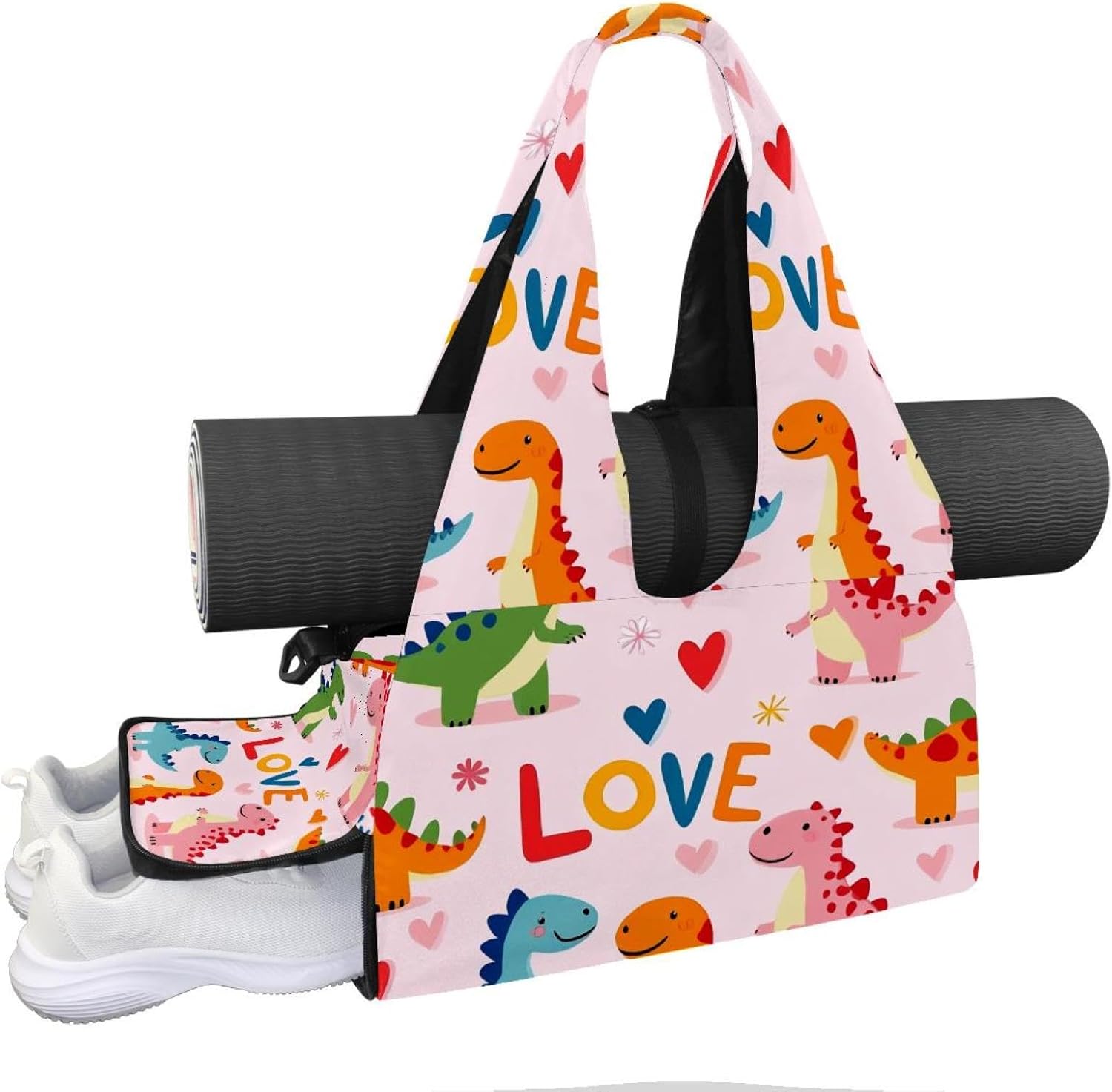 Yoga Mat Bag, Gym Workout Bag with Shoe Compartment, Seashell Starfishes Beach Pilates Bag for Women, Quick Access Storage Yoga Tote Bag for Sports Travel Office