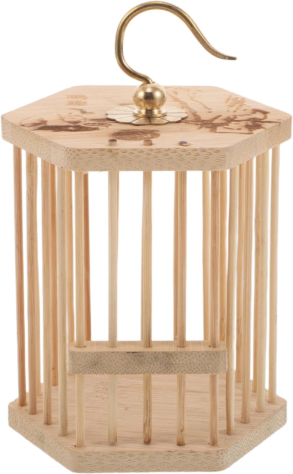 VALICLUD Hexagonal Insect Rearing Cage with Copper Hooks, 7.5Cm Diameter X 9.5Cm Height Ventilated Cricket Container and Butterfly Habitat Terrarium for Portable Pet Observation and Insect
