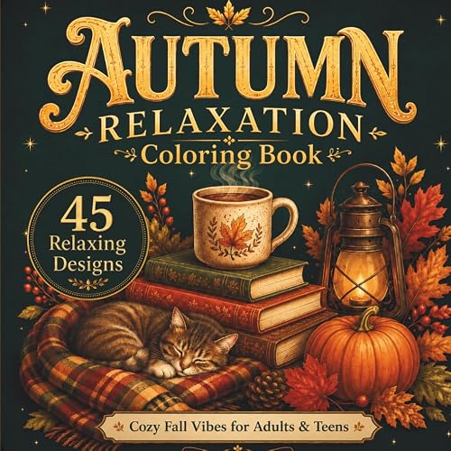 Autumn Relaxation Coloring Book: Cozy Fall Designs for Adults and