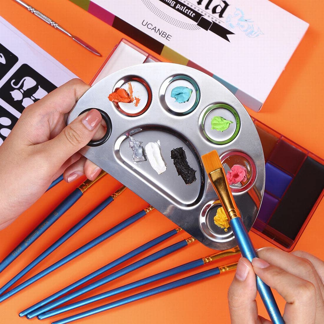 Buy UCANBE Face Body Paint Allin1 Set Athena Painting Palette, 10