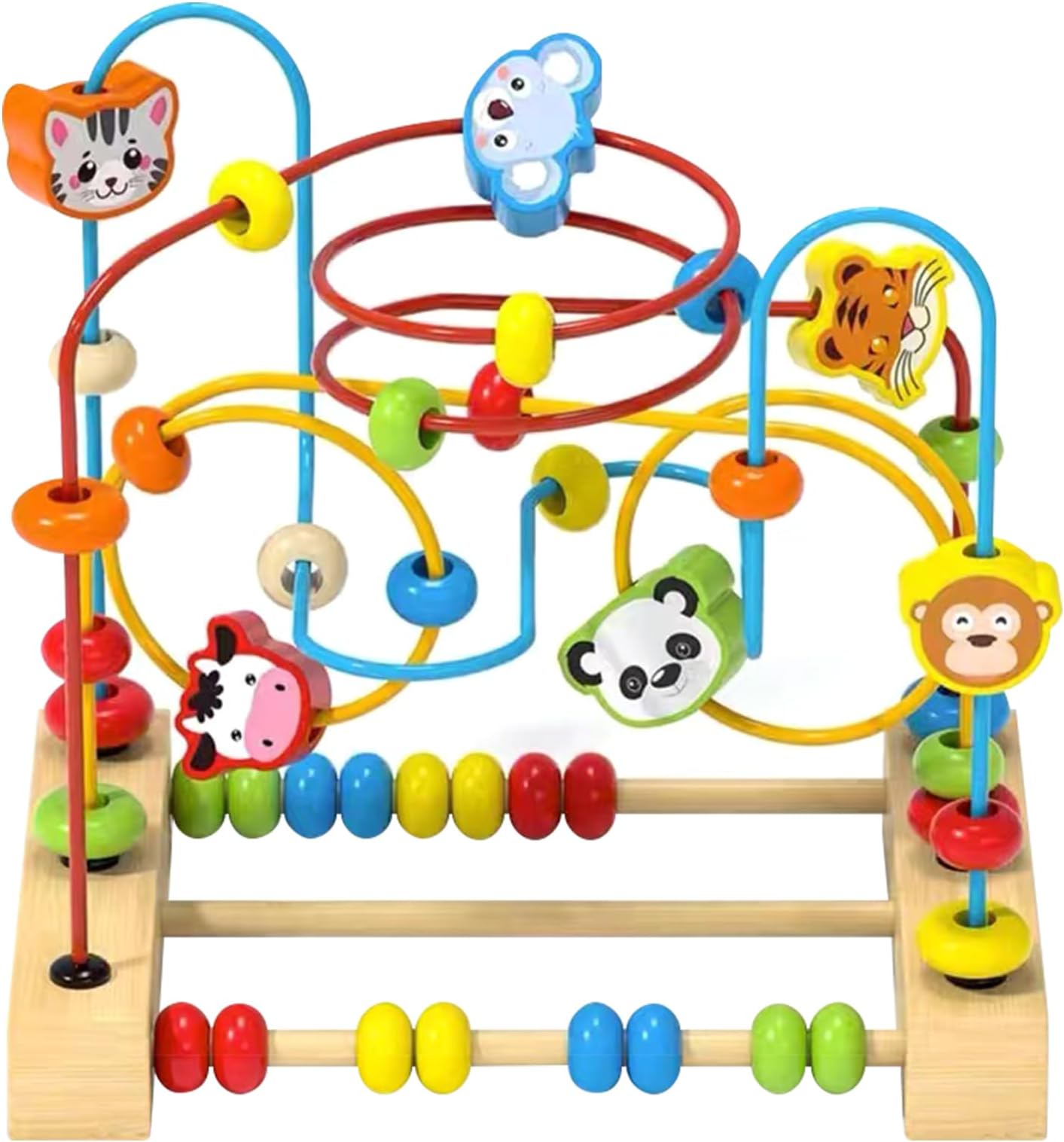 Bead Maze Toy for Toddlers Wooden Bead Toys Colorful Roller Coaster Preschool Educational Toys for Kids Classic Birthdday Gift for Toddlers Baby Infant Boys Girlsโฆ
