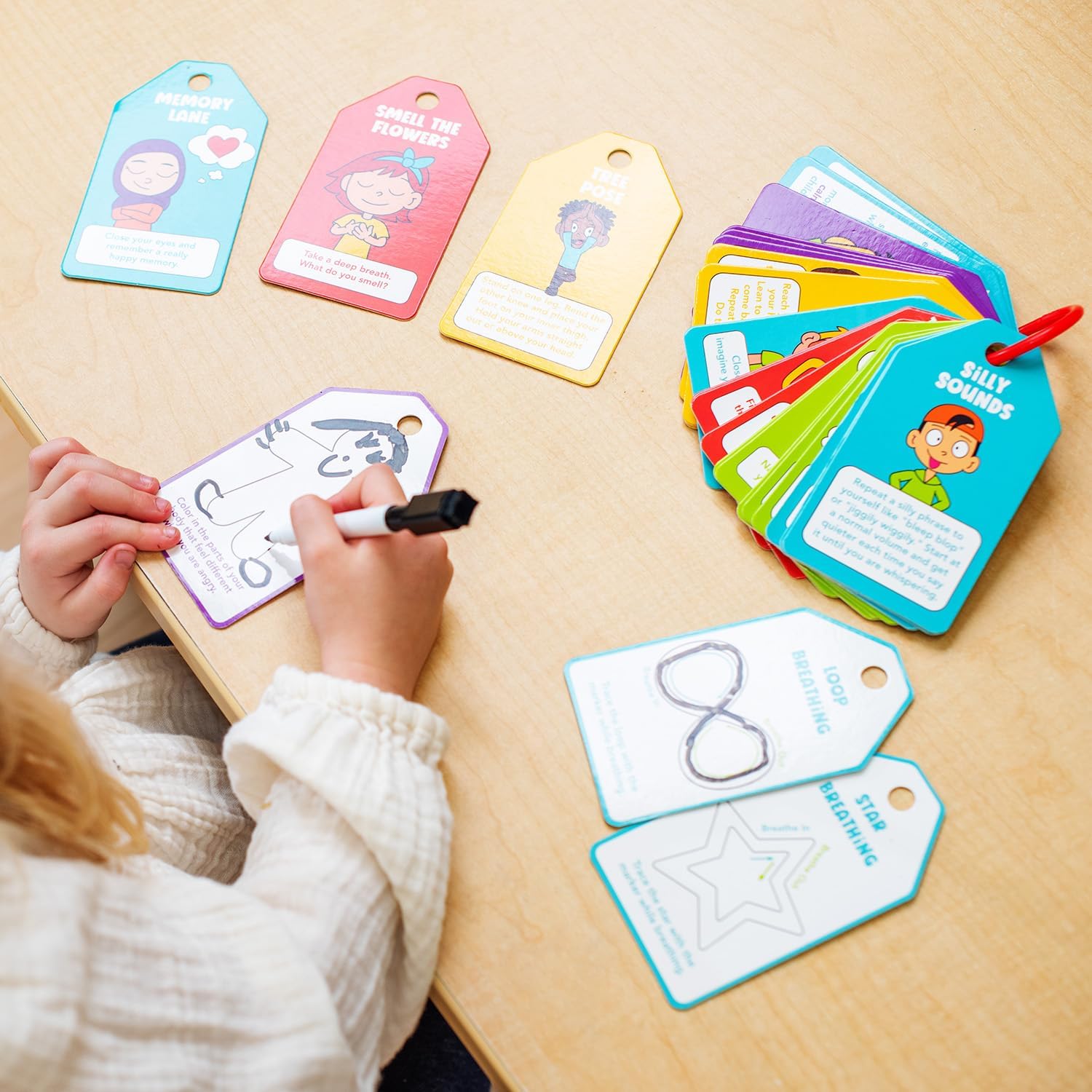 Open The Joy Emotional Wellness & Recovery Bundle for Kids – Feel Better Bag + Calming Dry Erase Flash Cards | Get Well Soon Activity Set with 25+ Crafts, Yoga Poses, Mindfulness Exercises & Emotions