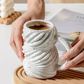 Creative Home Ceramic Coffee Mug, Pottery Mug,Tea Cup for Office and Home,Handmade Pottery Coffee Mugs,13Oz,Dishwasher and Microwave Safe B