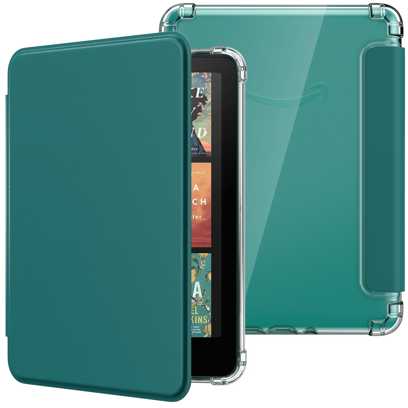 MoKo Case for All-new 7" Kindle Paperwhite 12th Gen 2024& Colorsoft 2024/2025, Ultra Clear Soft Flexible Transparent TPU Back Cover Light Shell with Auto Wake/Sleep, Not fit Kob & BOOX, Jade Green