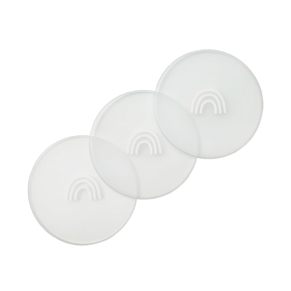 Hippypotamus Lids for Toddler Plates - Fits Silicone Baby Plates 7.75 in. Diameter - BPA Free - Set of 3 (Clear Lids)