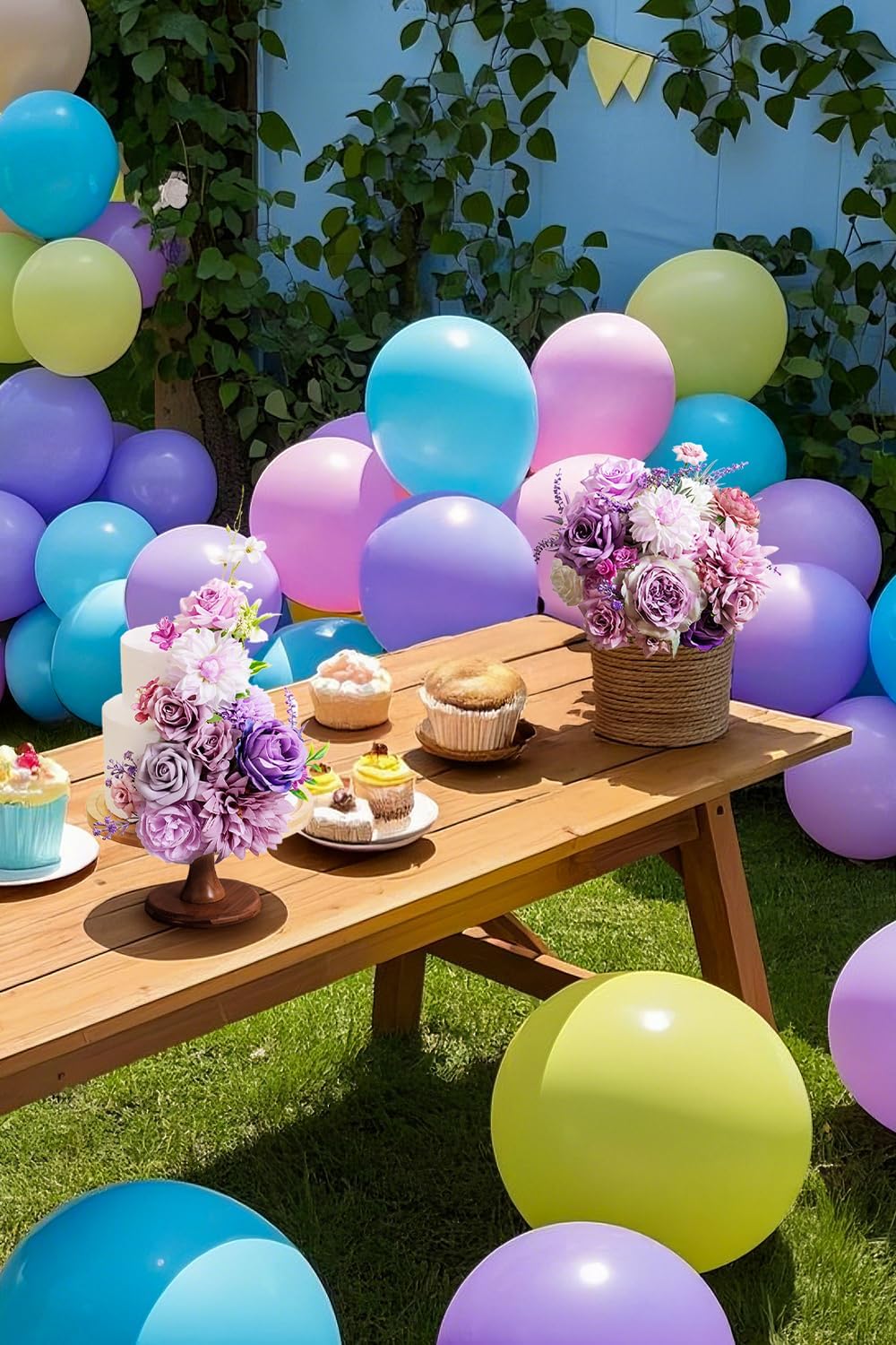 TINGE TIME Fake Flowers Artificial Flowers Peonies Bulbous Chrysanthemum Daisy Hydrangea Sunflower Violets Dahlia Daffodils Epiphyllum Orchid Cherry Blossom Camellia Leyaron (Light Purple) - Image 9