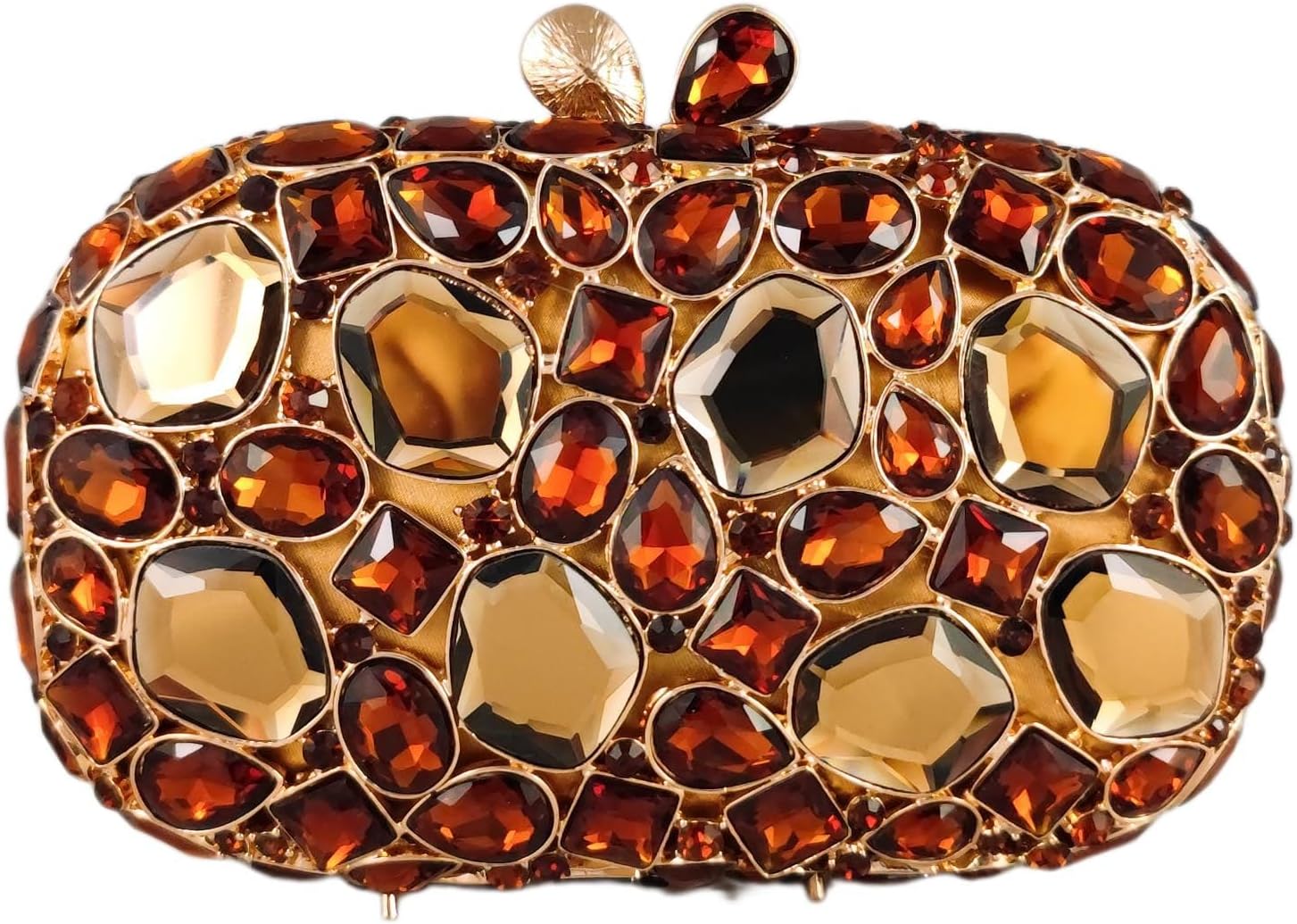 Boutique De FGG Crystal Clutch Purses for Women Formal Clutch Gemstone Prom Purse Wedding Party Rhinestone Evening Bag,Mini