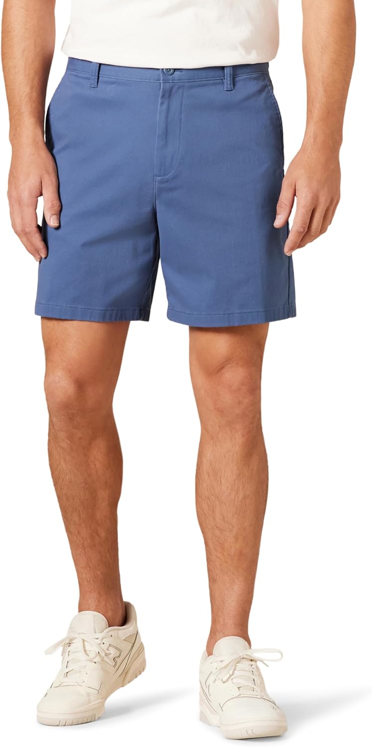 Amazon Essentials Men's Classic-Fit 7" Comfort Stretch Chino Short 38 Dark Blue