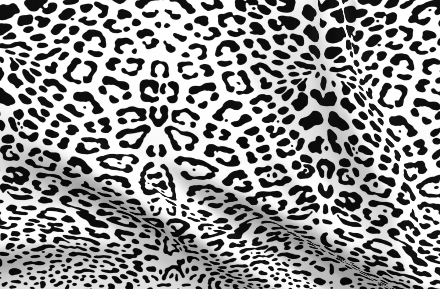 Spoonflower Fabric - Leopard Black White Cheetah Animal Print Spots Punk Printed on Organic Cotton Sateen Fabric by The Yard - Sewing Quilting Apparel Home Decor