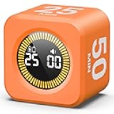 KADAMS Pomodoro Cube Timer Productivity Visual Timer - 5/10/30/60 Min Rotating Countdown ((Orange 25-50 min)