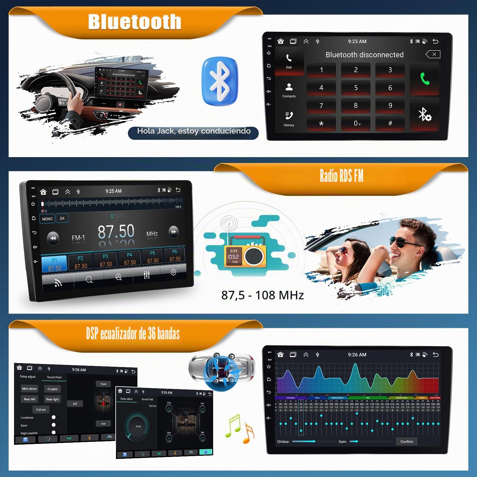 Android15, 6G+128G 8Núcleos GOHHDL Autoradio para FIAT Ducato 3/Peugeot Boxer 2/Citroën Jumper 2 2011-2022 Carplay Android Auto, Pantalla de 9 Pulgadas 2Din con GPS WiFi BT FM/RDS DSP SWC Cámara